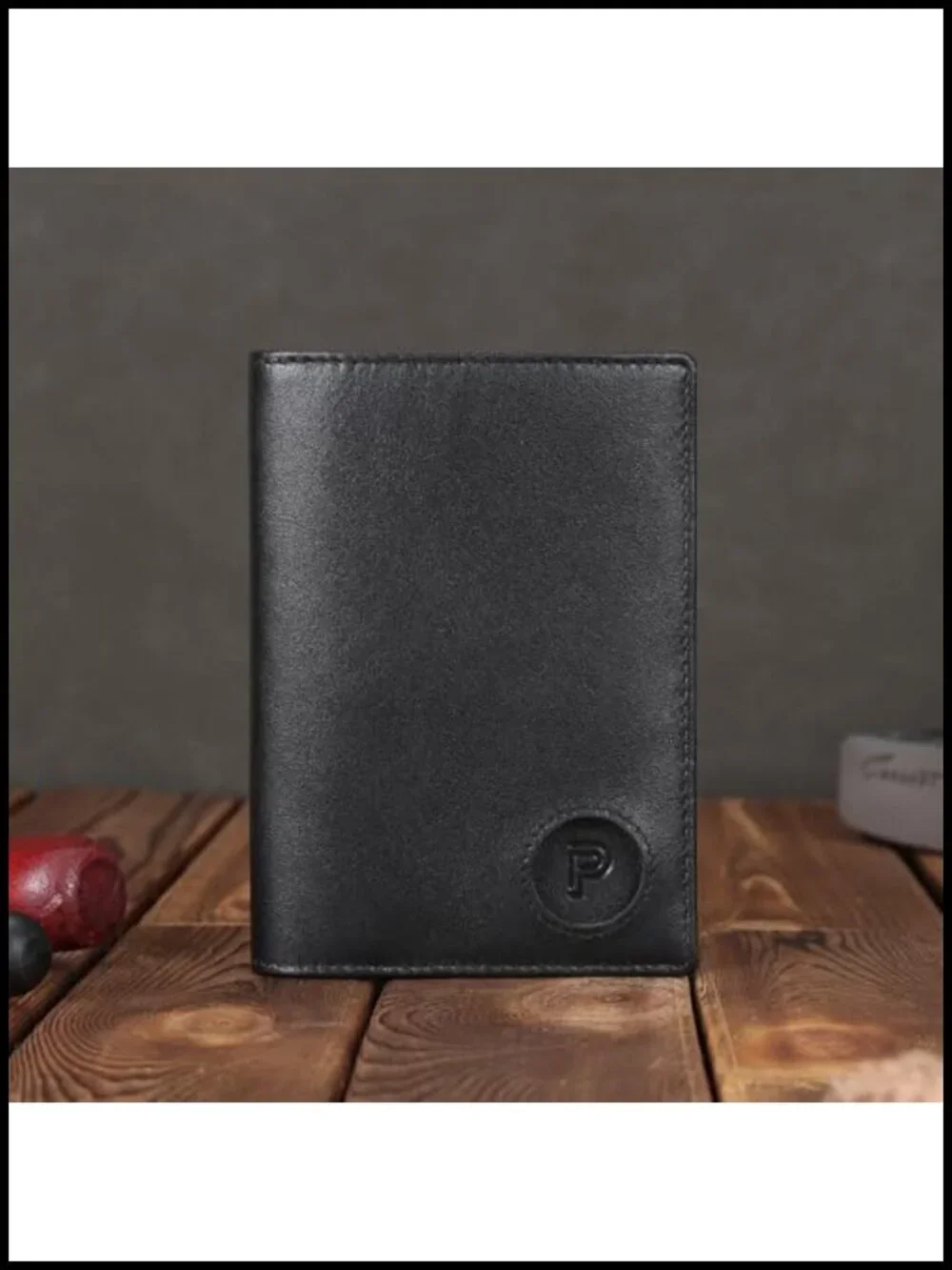 Genuine Leather Passport Holder RFID Blocking Wallet with AirTag Slot Travel